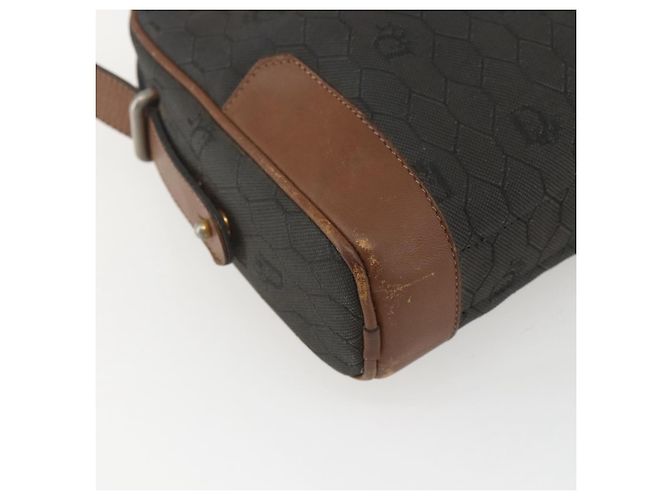 Borsa a spalla in tela a nido d'ape Christian Dior grigia Auth 151804 - vista 16