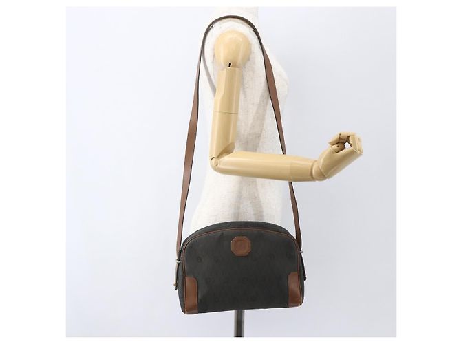 Borsa a spalla in tela a nido d'ape Christian Dior grigia Auth 151804 - vista 19
