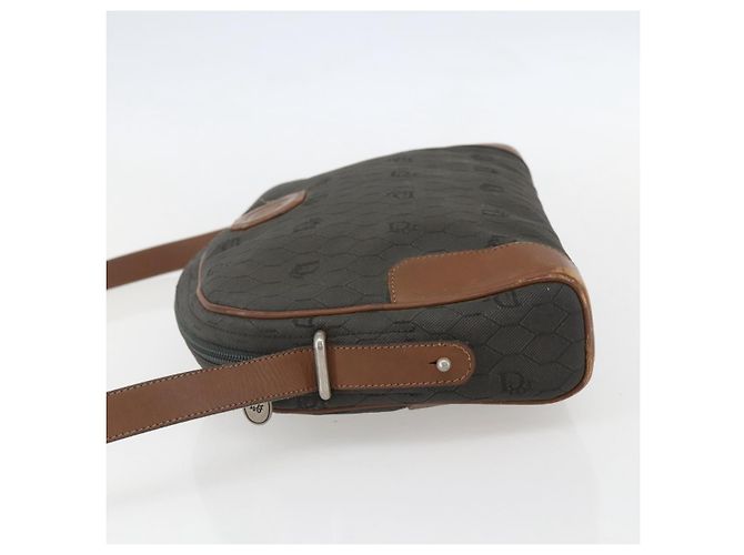 Borsa a spalla in tela a nido d'ape Christian Dior grigia Auth 151804 - vista 3