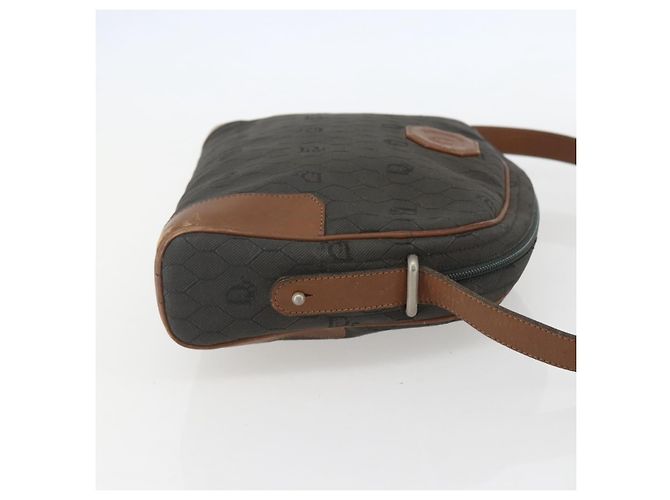Borsa a spalla in tela a nido d'ape Christian Dior grigia Auth 151804 - vista 4