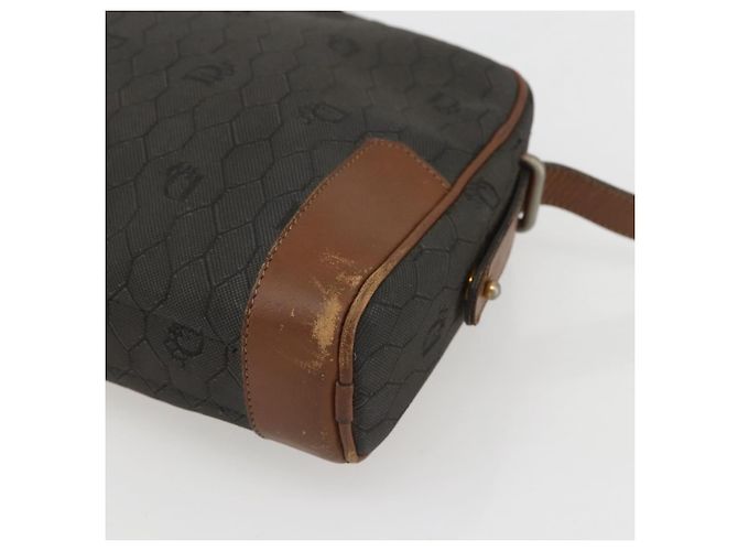 Borsa a spalla in tela a nido d'ape Christian Dior grigia Auth 151804 - vista 9