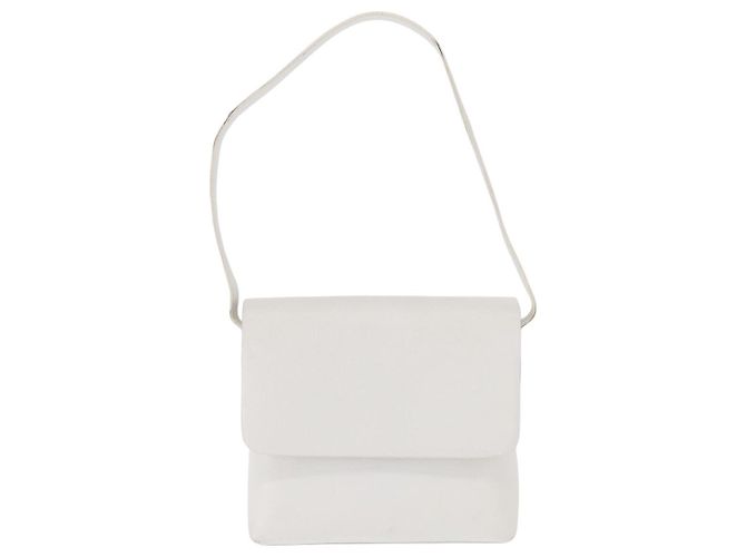 Borsa a Spalla in Pelle Bianca e Argento GUCCI 001 1998 1767 Auth BA5637 Bianco - vista 13