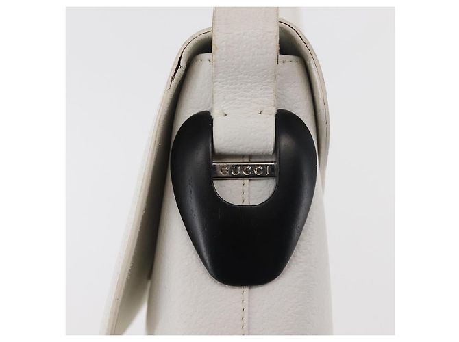 Borsa a Spalla in Pelle Bianca e Argento GUCCI 001 1998 1767 Auth BA5637 Bianco - vista 17