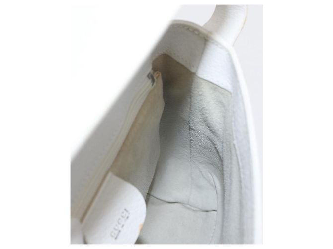Borsa a Spalla in Pelle Bianca e Argento GUCCI 001 1998 1767 Auth BA5637 Bianco - vista 19