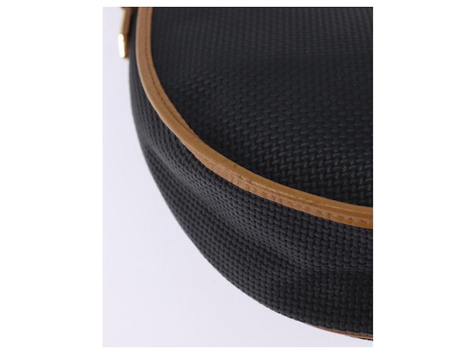 SAINT LAURENT Borsa a Spalla in Tela Rivestita Nera Marrone Oro Auth 144544 Nero D'oro - vista 16