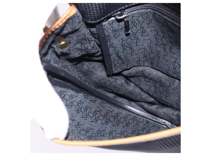 SAINT LAURENT Borsa a Spalla in Tela Rivestita Nera Marrone Oro Auth 144544 Nero D'oro - vista 19