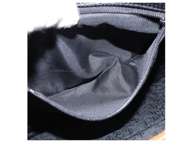 SAINT LAURENT Borsa a Spalla in Tela Rivestita Nera Marrone Oro Auth 144544 Nero D'oro - vista 20
