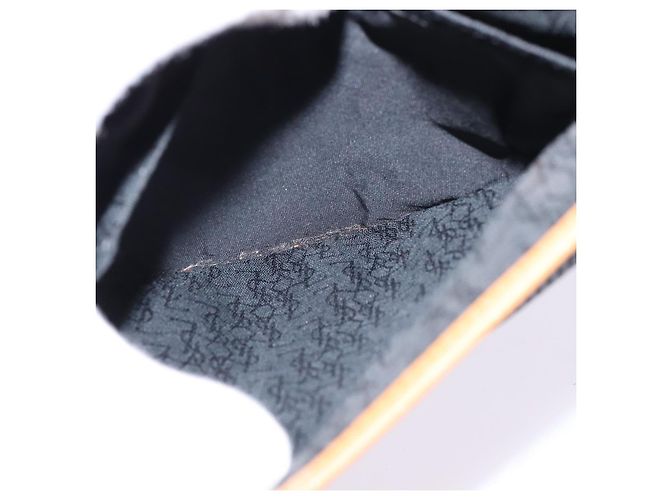 SAINT LAURENT Borsa a Spalla in Tela Rivestita Nera Marrone Oro Auth 144544 Nero D'oro - vista 21