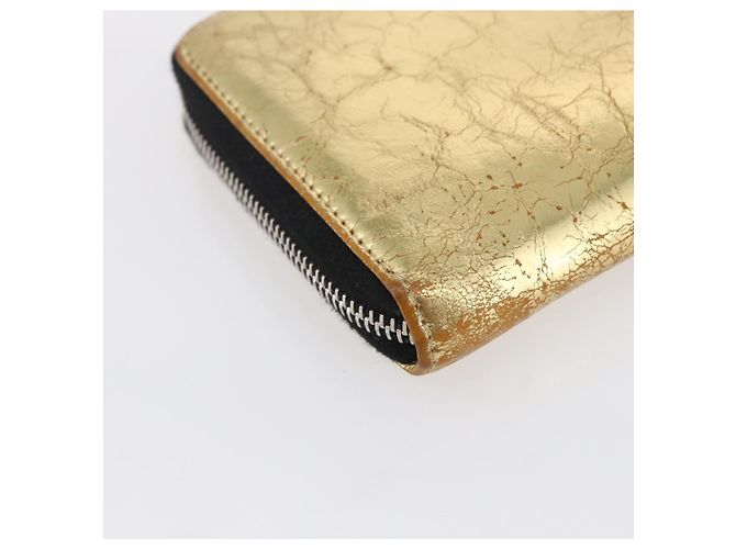 CHANEL Long Wallet Leather Gold Silver CC Auth BA7285 Silvery Golden - view 16