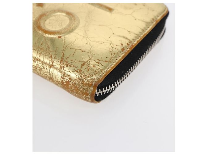 CHANEL Long Wallet Leather Gold Silver CC Auth BA7285 Silvery Golden - view 7