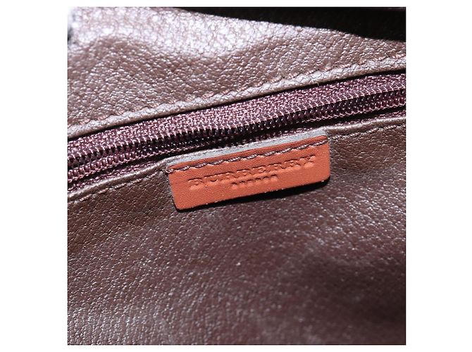 Burberry Zaino Nova Check in PVC Beige Oro Auth 144466 D'oro - vista 10