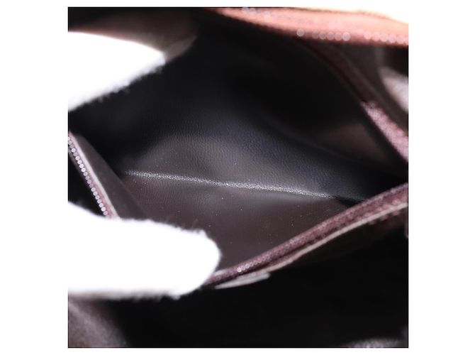Burberry Zaino Nova Check in PVC Beige Oro Auth 144466 D'oro - vista 12