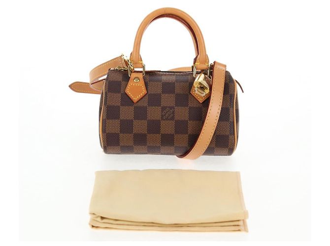 LOUIS VUITTON Mini Speedy Borsa a Mano Damier Ebene LV Auth 137150S - vista 12