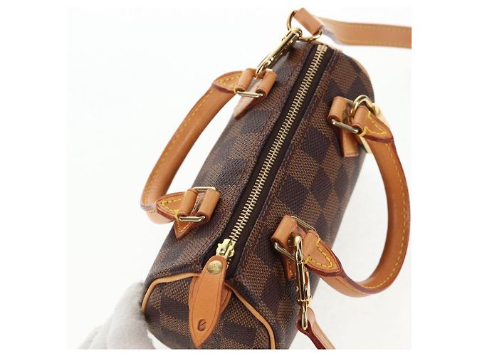 LOUIS VUITTON Mini Speedy Borsa a Mano Damier Ebene LV Auth 137150S - vista 6