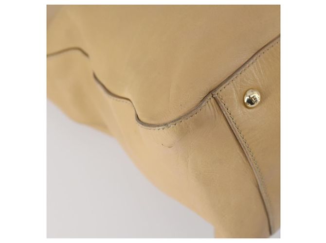 FENDI Tote Bag aus Leder 2 in 1 beige gold Auth ep12126 Golden - Ansicht 18