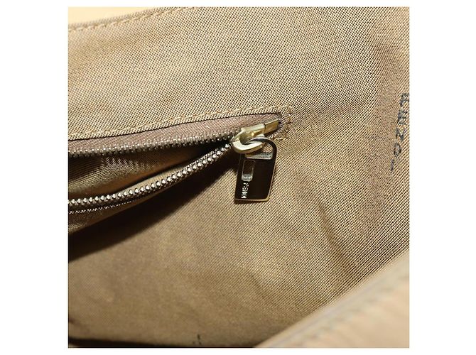 FENDI Tote Bag aus Leder 2 in 1 beige gold Auth ep12126 Golden - Ansicht 23