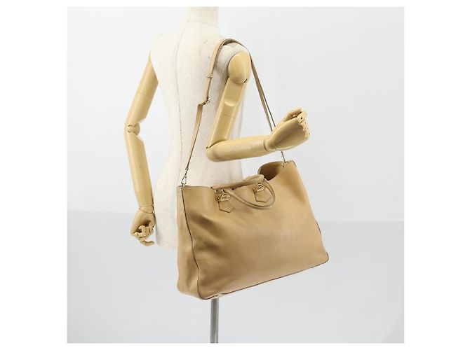 FENDI Tote Bag aus Leder 2 in 1 beige gold Auth ep12126 Golden - Ansicht 25