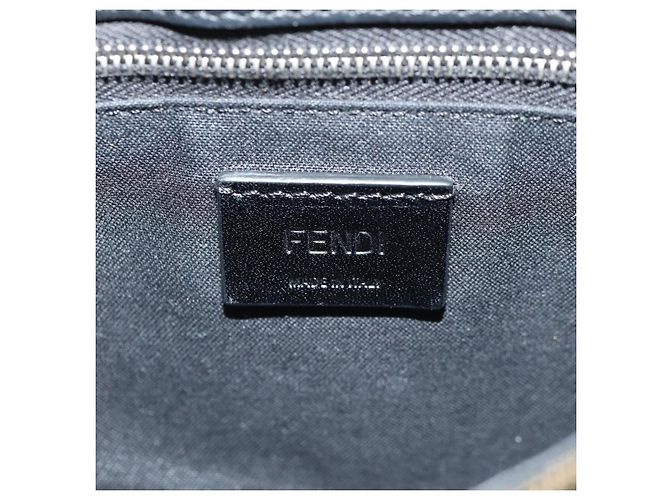 Borsa a Spalla FENDI Baguette in Tela Zucca Nera Marrone Argento Auth 146069M Nero - vista 19