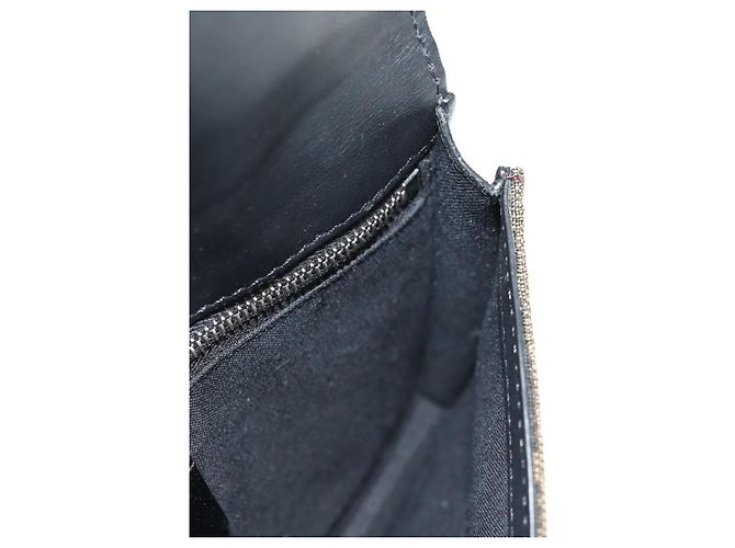 Borsa a Spalla FENDI Baguette in Tela Zucca Nera Marrone Argento Auth 146069M Nero - vista 21