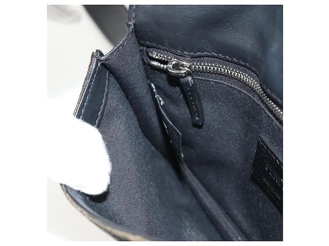 Borsa a Spalla FENDI Baguette in Tela Zucca Nera Marrone Argento Auth 146069M Nero - vista 22