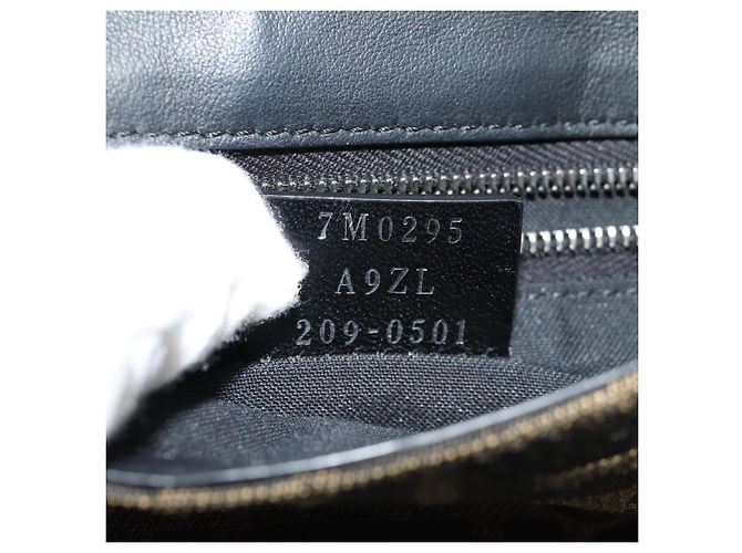 Borsa a Spalla FENDI Baguette in Tela Zucca Nera Marrone Argento Auth 146069M Nero - vista 24