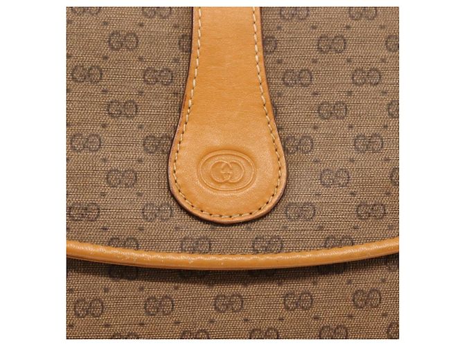 Gucci Borsa a Spalla Micro GG Supreme PVC Beige Oro 004 261 1923 Auth ep10957 D'oro - vista 14