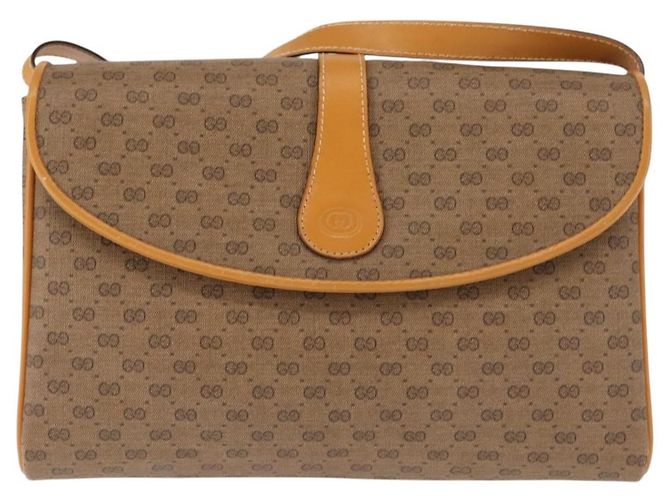 Gucci Borsa a Spalla Micro GG Supreme PVC Beige Oro 004 261 1923 Auth ep10957 D'oro - vista 2