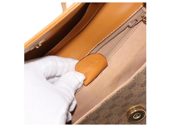 Gucci Borsa a Spalla Micro GG Supreme PVC Beige Oro 004 261 1923 Auth ep10957 D'oro - vista 21