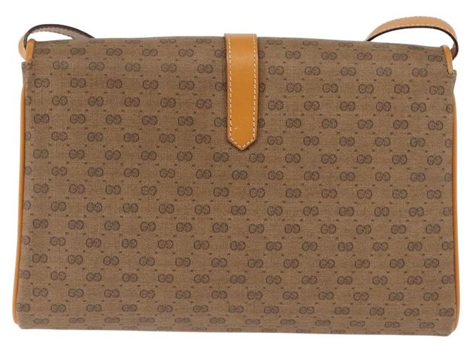 Gucci Borsa a Spalla Micro GG Supreme PVC Beige Oro 004 261 1923 Auth ep10957 D'oro - vista 3