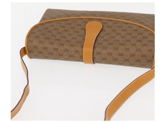 Gucci Borsa a Spalla Micro GG Supreme PVC Beige Oro 004 261 1923 Auth ep10957 D'oro - vista 6