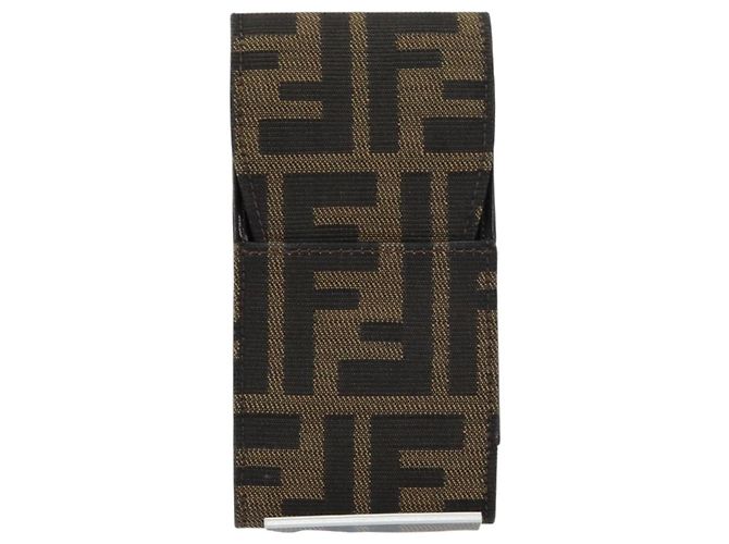 FENDI Zucca Canvas Cigarette Case Black Brown Auth yk20111V - view 13