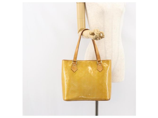 LOUIS VUITTON Borsa a Mano Houston Monogram Vernis Beige M91004 LV Auth bs31721 - vista 26