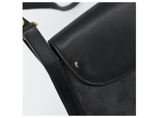 Gucci Borsa a Spalla GG Supreme in PVC Pelle Nera Oro 001 084 0905 Auth BA8623 Nero D'oro - vista 10