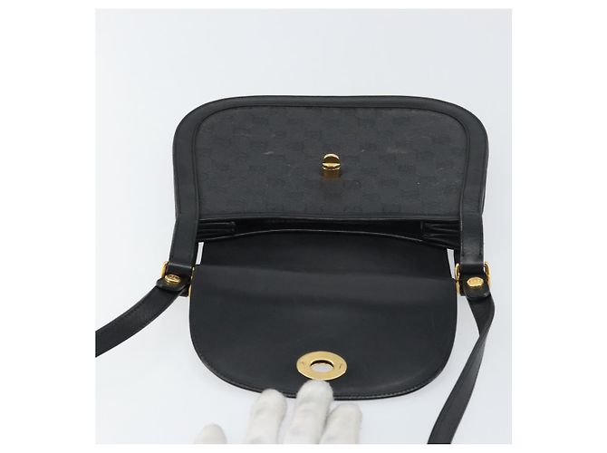 Gucci Borsa a Spalla GG Supreme in PVC Pelle Nera Oro 001 084 0905 Auth BA8623 Nero D'oro - vista 19