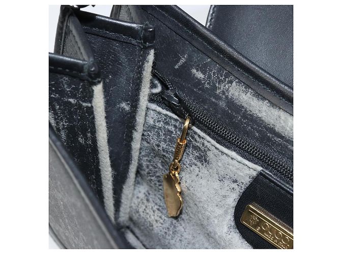 Gucci Borsa a Spalla GG Supreme in PVC Pelle Nera Oro 001 084 0905 Auth BA8623 Nero D'oro - vista 23