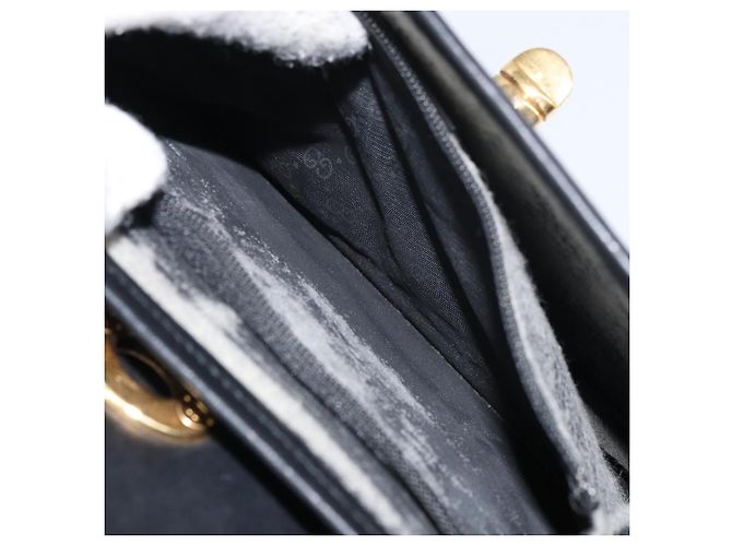Gucci Borsa a Spalla GG Supreme in PVC Pelle Nera Oro 001 084 0905 Auth BA8623 Nero D'oro - vista 24