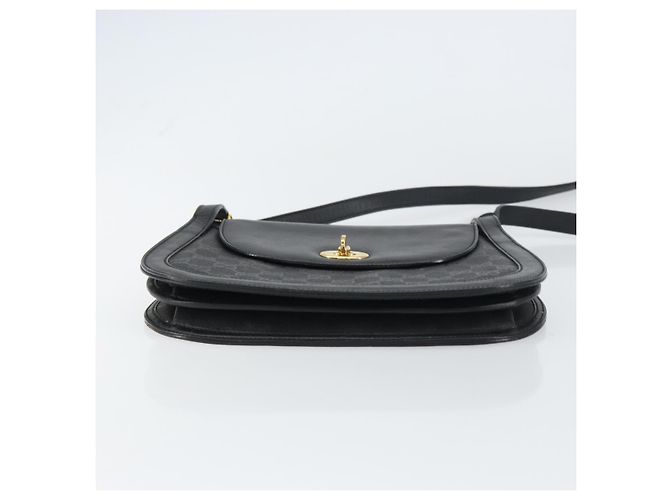 Gucci Borsa a Spalla GG Supreme in PVC Pelle Nera Oro 001 084 0905 Auth BA8623 Nero D'oro - vista 5