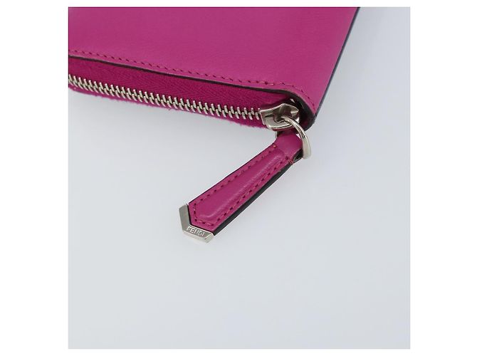 FENDI Portafoglio Lungo con Zip in Pelle Rosa Blu Navy Auth bs31576 - vista 17