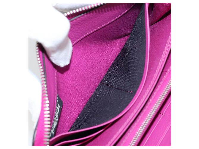 FENDI Portafoglio Lungo con Zip in Pelle Rosa Blu Navy Auth bs31576 - vista 19