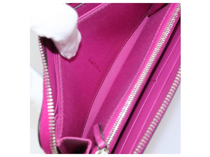 FENDI Portafoglio Lungo con Zip in Pelle Rosa Blu Navy Auth bs31576 - vista 22