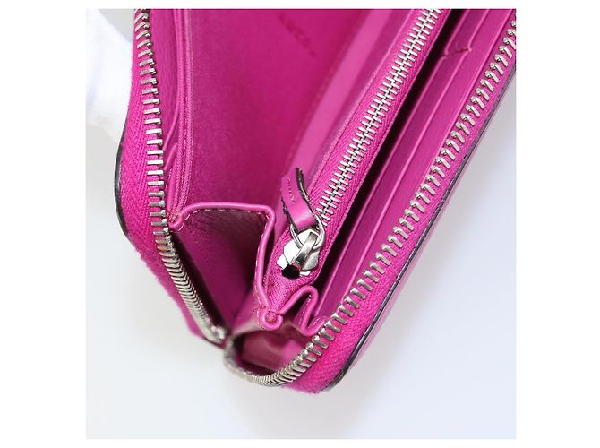FENDI Portafoglio Lungo con Zip in Pelle Rosa Blu Navy Auth bs31576 - vista 23