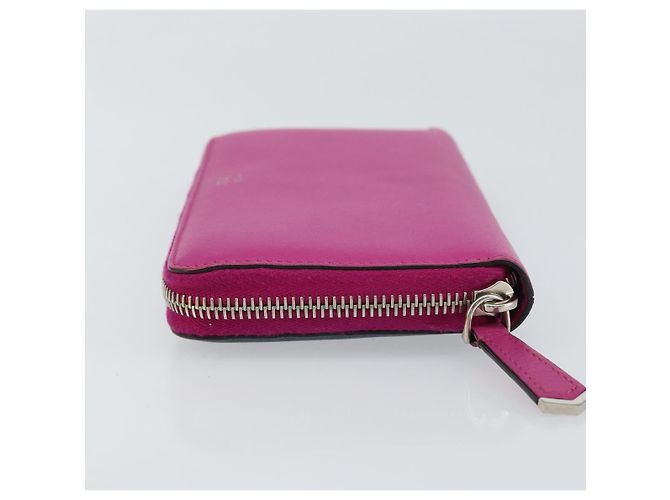 FENDI Portafoglio Lungo con Zip in Pelle Rosa Blu Navy Auth bs31576 - vista 4