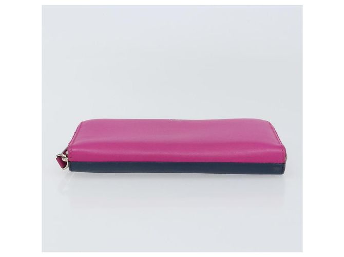 FENDI Portafoglio Lungo con Zip in Pelle Rosa Blu Navy Auth bs31576 - vista 6