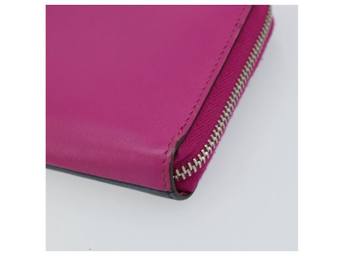 FENDI Portafoglio Lungo con Zip in Pelle Rosa Blu Navy Auth bs31576 - vista 7