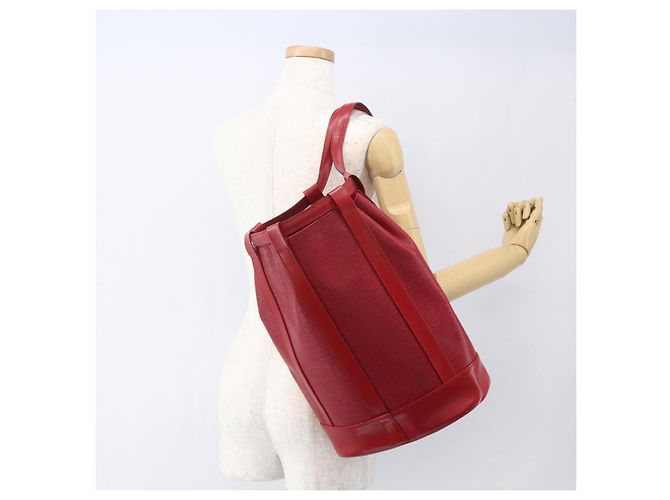 LOUIS VUITTON Borsa a Spalla Epi Randonnee PM Rossa M52357 LV Auth ka752 Rosso - vista 19