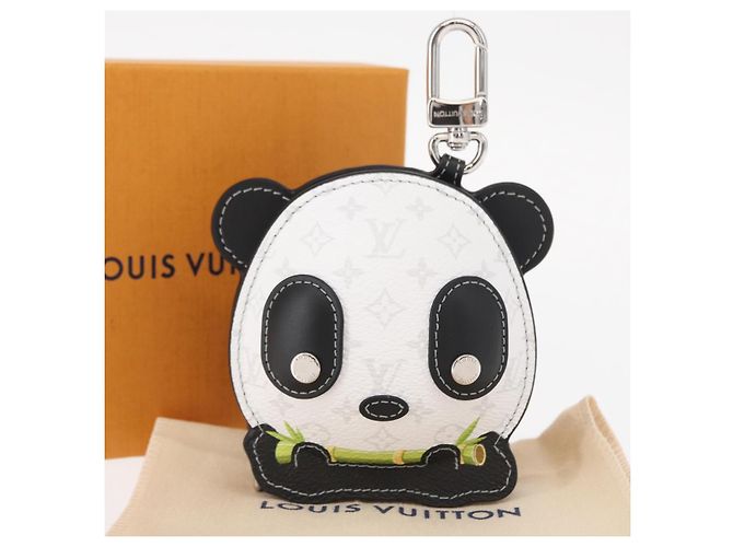 LOUIS VUITTON Portachiavi Monogram L Panda Charm Bianco Nero M03397 Auth 155958SM Monogramma - vista 12