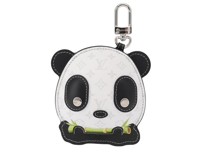 LOUIS VUITTON Portachiavi Monogram L Panda Charm Bianco Nero M03397 Auth 155958SM Monogramma - vista 13