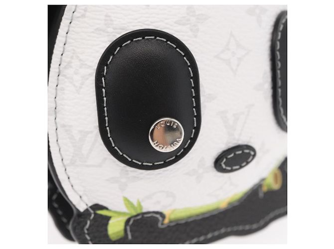LOUIS VUITTON Portachiavi Monogram L Panda Charm Bianco Nero M03397 Auth 155958SM Monogramma - vista 9