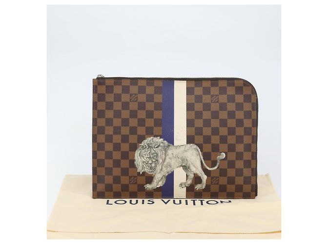 LOUIS VUITTON Pochette Jules GM Damier Savannah Borsa Clutch N63345 LV Auth ti3498 Damier ebene - vista 12