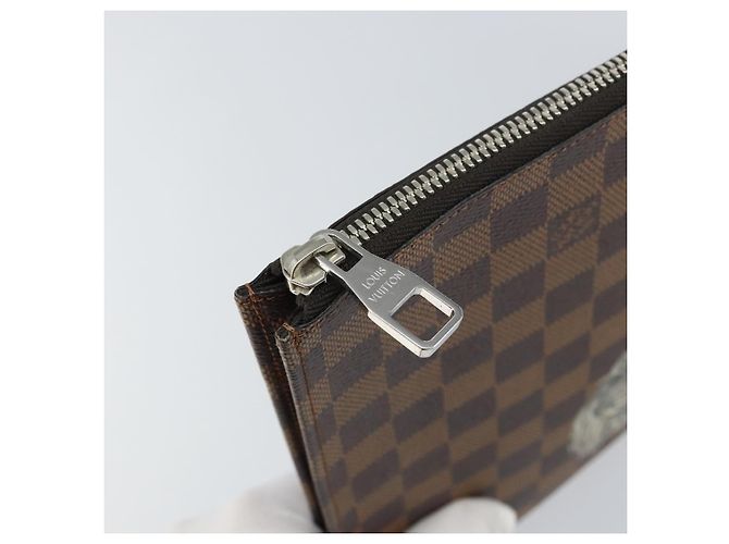 LOUIS VUITTON Pochette Jules GM Damier Savannah Borsa Clutch N63345 LV Auth ti3498 Damier ebene - vista 8